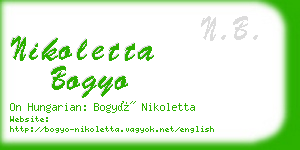 nikoletta bogyo business card